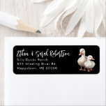 Ducks Return Address Labels Black and White