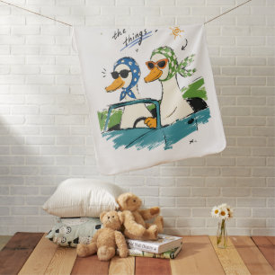 Ducks Road Trip Enjoy Little Things Cute Art Baby Blanket