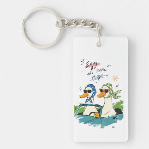 Ducks Road Trip Enjoy Little Things Cute Art Keychain