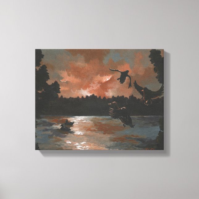 Ducks Settling In Canvas Print (Front)