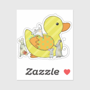 Ducks sew round stickers