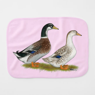 Ducks: Silver Appleyard Baby Burp Cloth