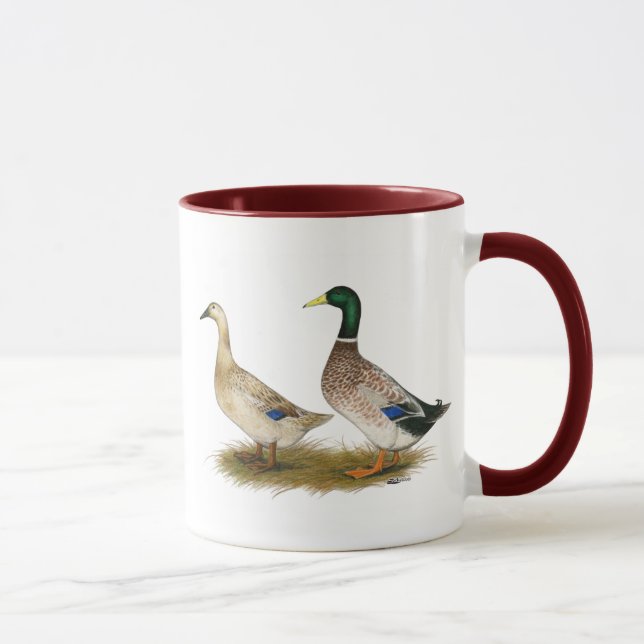 Ducks:  Silver Welsh Harlequin Mug (Right)