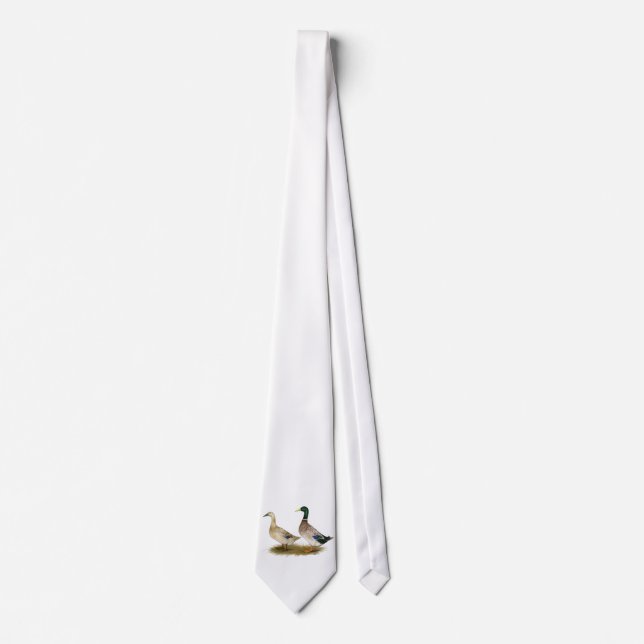 Ducks:  Silver Welsh Harlequin Neck Tie (Front)