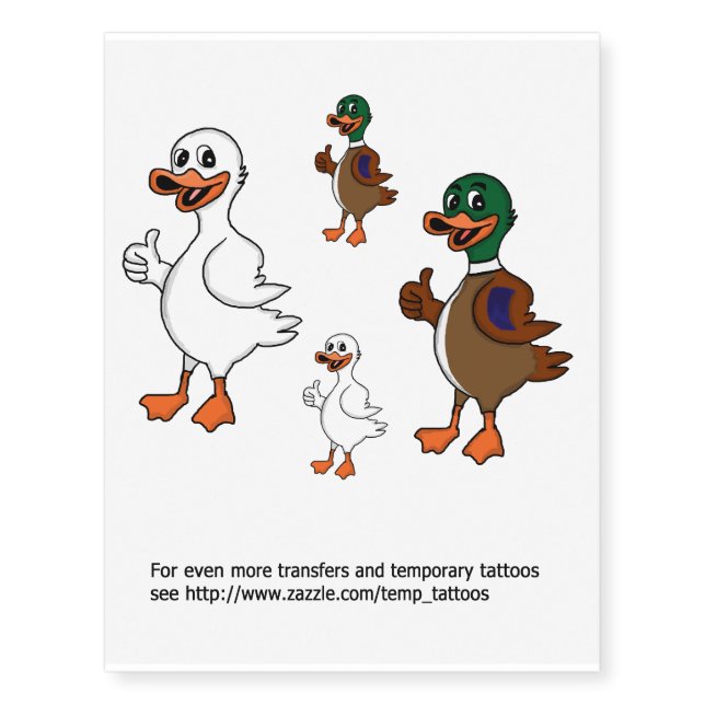 Ducks transfers and temporary tattoos (Front)