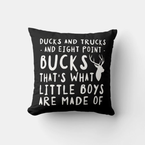 Ducks Trucks Eight Point Buck Hunter Throw Pillow