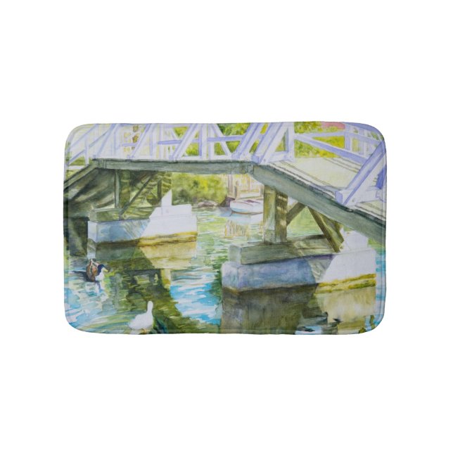 Ducks Under a bridge Bathroom Mat (Front)