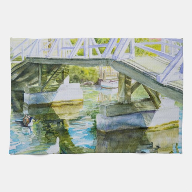 Ducks Under a bridge Kitchen Towel (Horizontal)