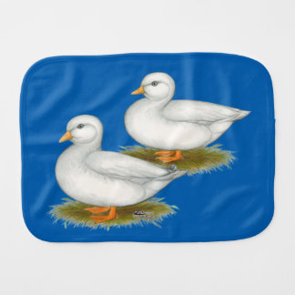 Ducks:  White Calls Baby Burp Cloth