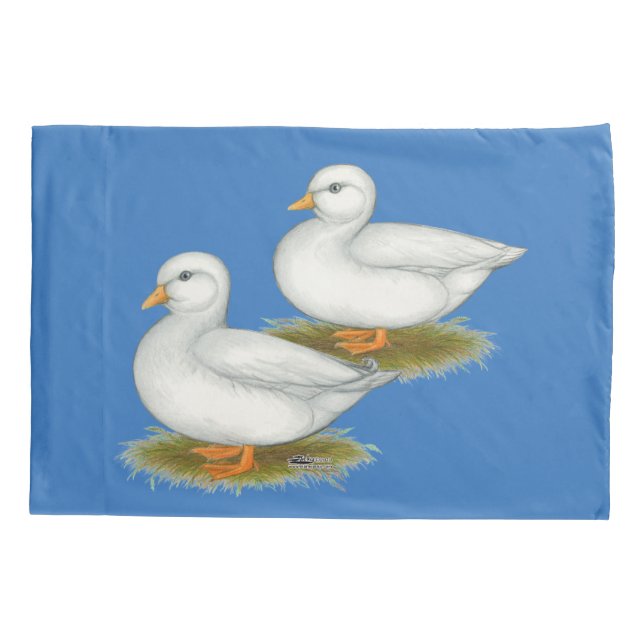 Ducks:  White Calls Pillow Case (Back)