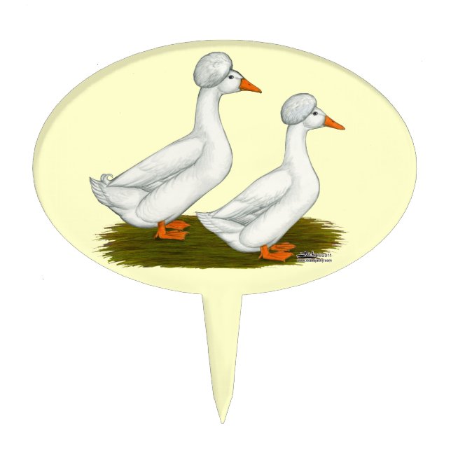 Ducks:  White Crested Cake Topper (Front)