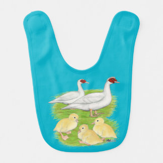 Ducks White Muscovy Family Baby Bib
