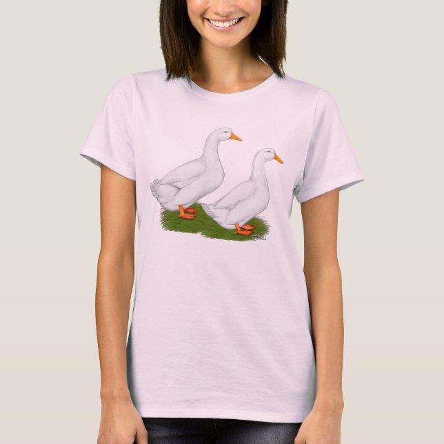 Ducks:  White Pekins T-Shirt (Front)