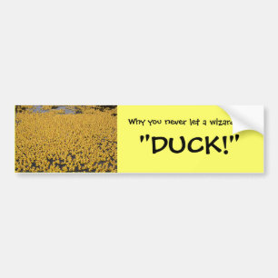 ducks, Why you never let a wizard yell, "DUCK!" Bumper Sticker