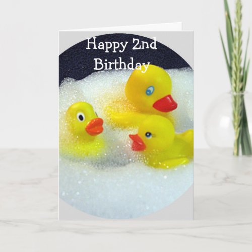 DUCKS WISH YOU A HAPPY 2nd BIRTHDAY Card