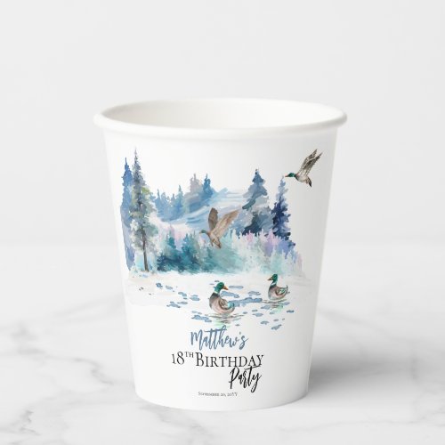 Ducks Woodland Forest Nature 18th Birthday Party Paper Cups