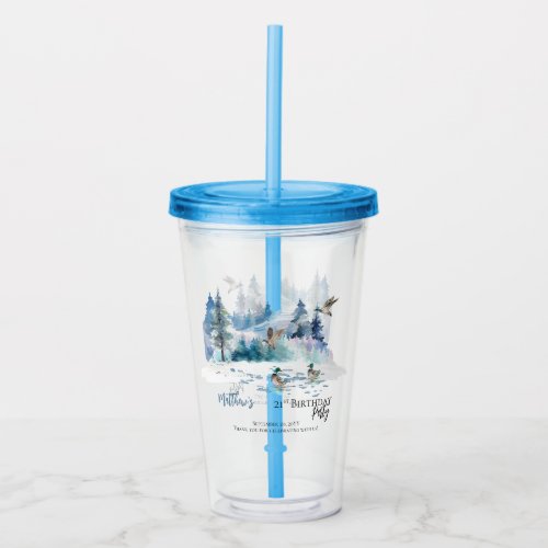 Ducks Woodland Forest Nature 21st Birthday Party Acrylic Tumbler