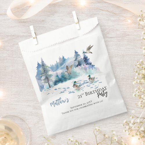 Ducks Woodland Forest Nature 21st Birthday Party Favor Bag