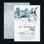 Ducks Woodland Forest Nature 40th Birthday Party Invitation<br><div class="desc">Nature-themed,  woodland forest scene with ducks party for his "40th Birthday".  Composite design by Holiday Hearts Designs.</div>