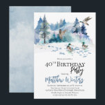 Ducks Woodland Forest Nature 40th Birthday Party Invitation<br><div class="desc">Nature-themed,  woodland forest scene with ducks party for his "40th Birthday".  Composite design by Holiday Hearts Designs.</div>