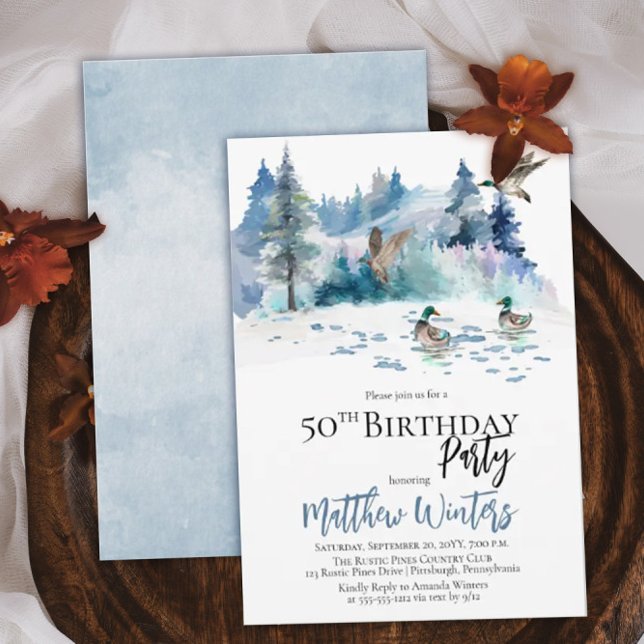 Ducks Woodland Forest Nature 50th Birthday Party Invitation (Creator Uploaded)