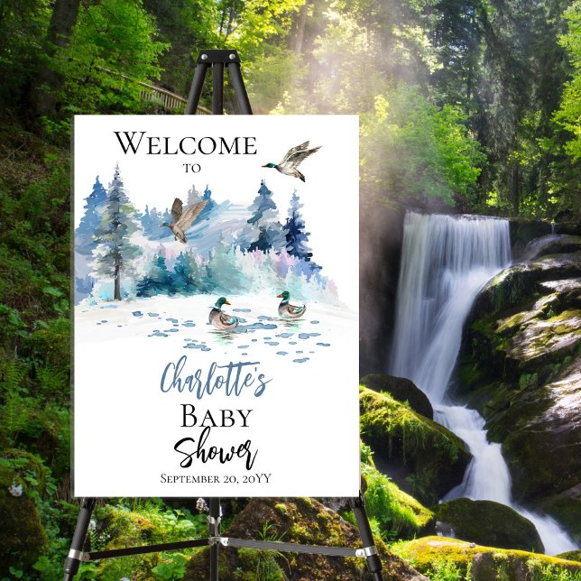 Ducks Woodland Forest Nature Boy Baby Shower Foam Board (Creator Uploaded)