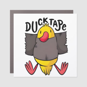 Ducktape Funny Kawaii Duck Wrapped in Tape Car Magnet