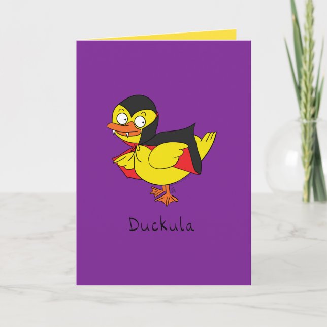 Duckula Funny Halloween Dracula Duck Greeting Card (Front)