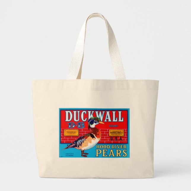 Duckwall Hood River Pears Large Tote Bag (Front)