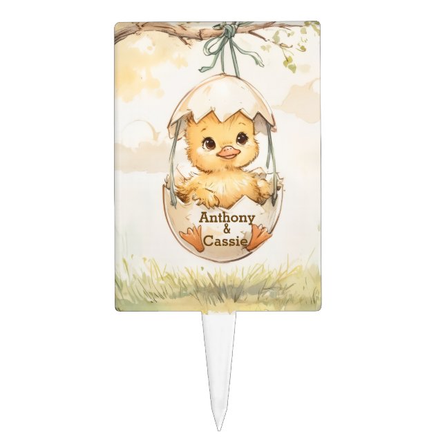 Ducky Baby Shower  Cake Topper (Front)