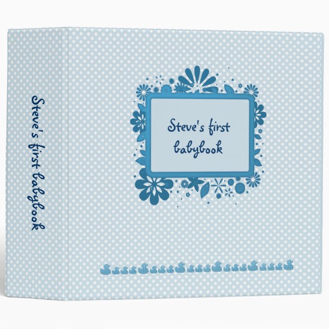 ducky babybook blue 3 ring binder (Front/Spine)