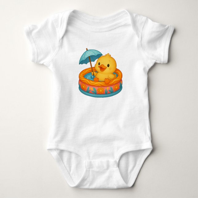Ducky Bath Time Baby Bodysuit (Front)