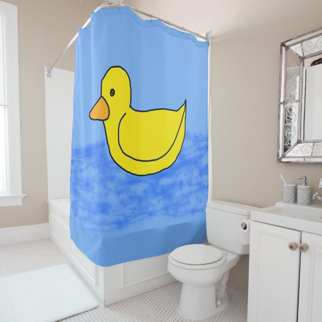 Ducky Blue Shower Curtain (In Situ)
