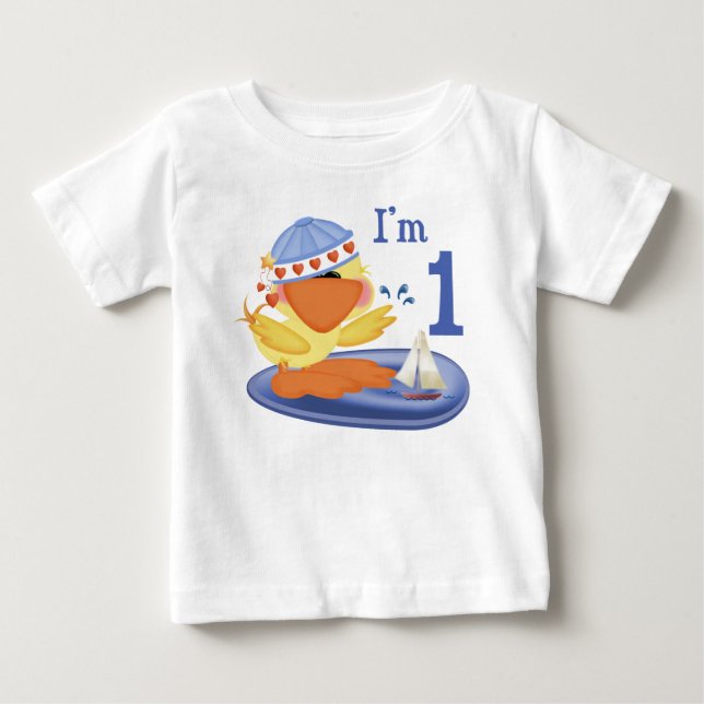Ducky Boy 1st Birthday Baby T-Shirt (Front)