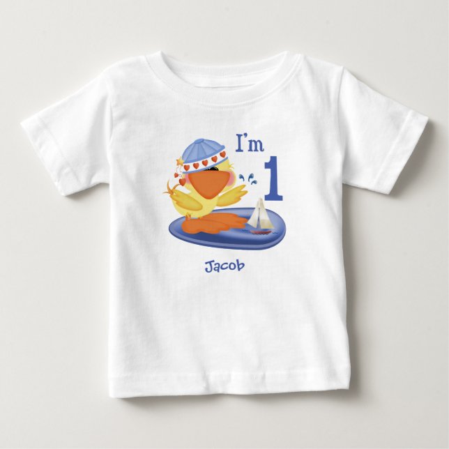 Ducky Boy 1st Birthday Baby T-Shirt (Front)
