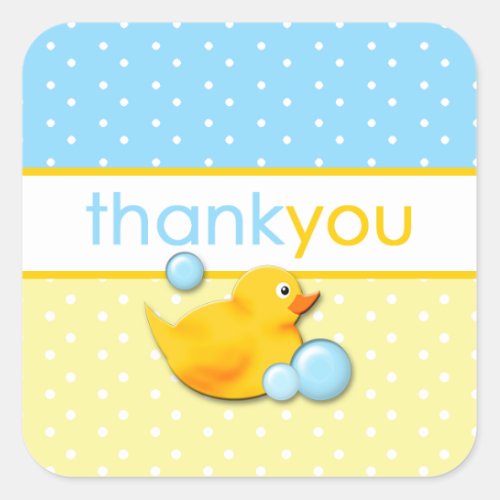 Ducky Bubbles _ Blue Thank You Stickers