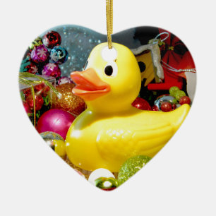 Ducky Christmas I Ceramic Ornament