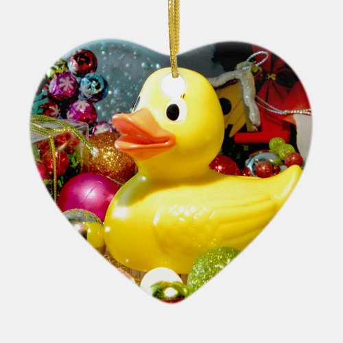 Ducky Christmas I Ceramic Ornament