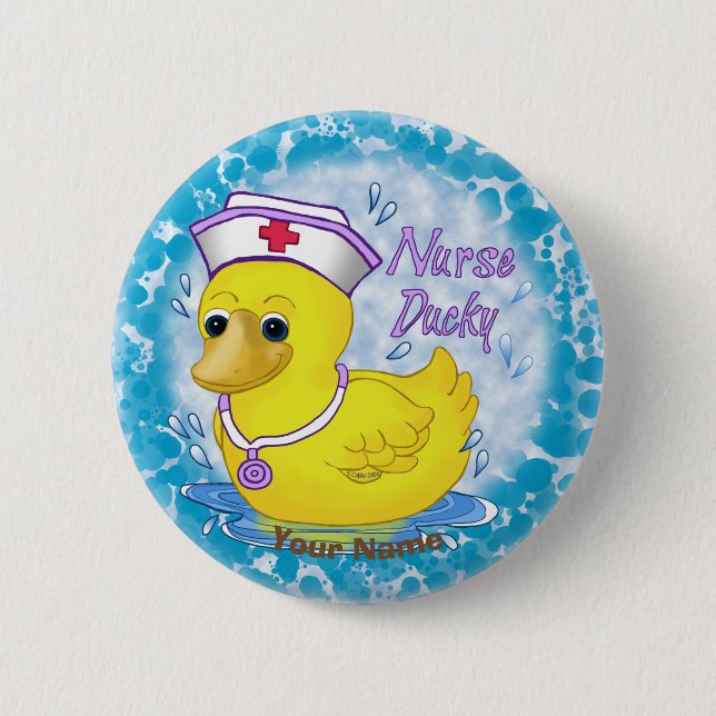 Ducky cute nurse  button (Front)
