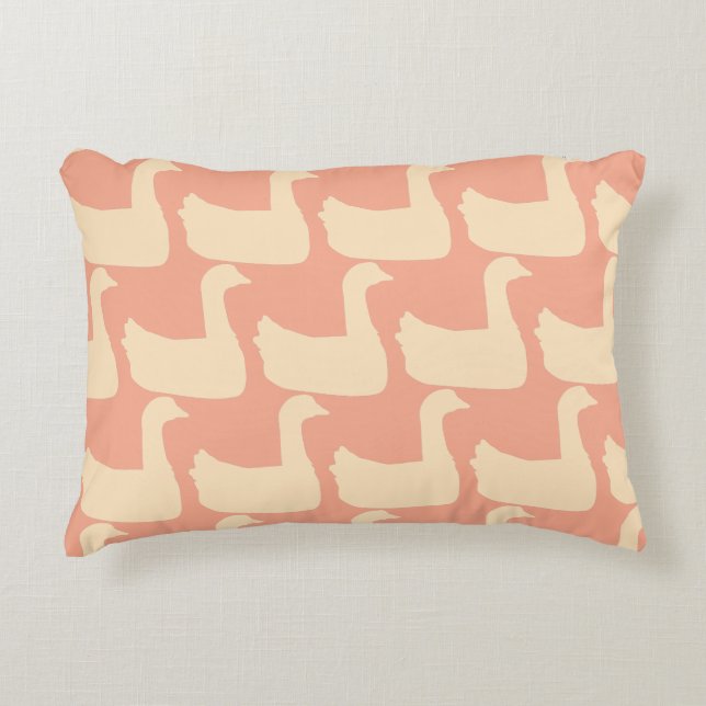 Ducky Duck Decorator Peach  Accent Pillow (Front)