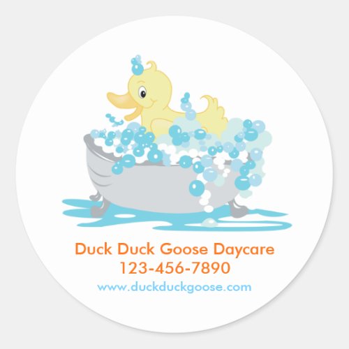 Ducky Duck in Tub Customized Stickers