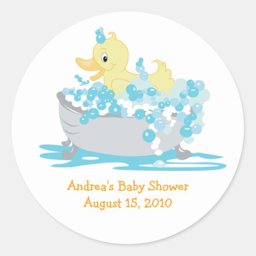 Ducky Duck in Tub Favor Stickers