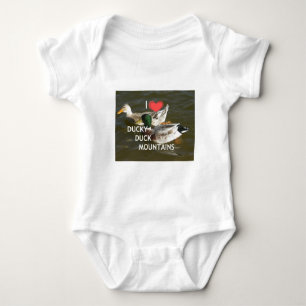 Ducky duck mountains. baby bodysuit