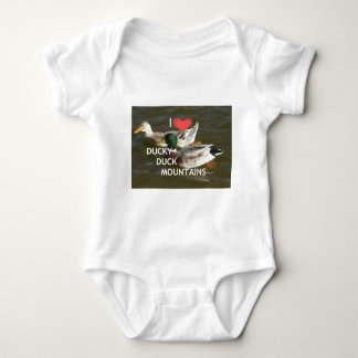 Ducky duck mountains. baby bodysuit