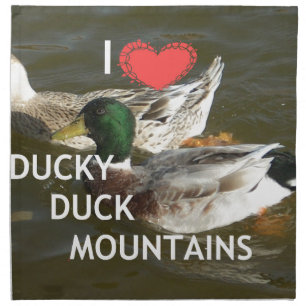 Ducky duck mountains. cloth napkin