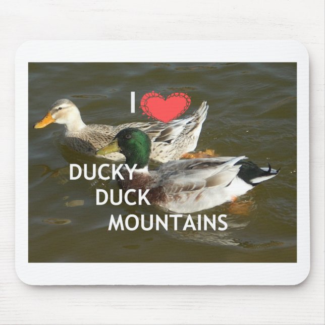Ducky duck mountains. mouse pad (Front)