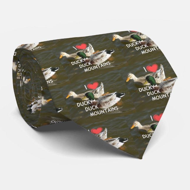 Ducky duck mountains. neck tie (Rolled)