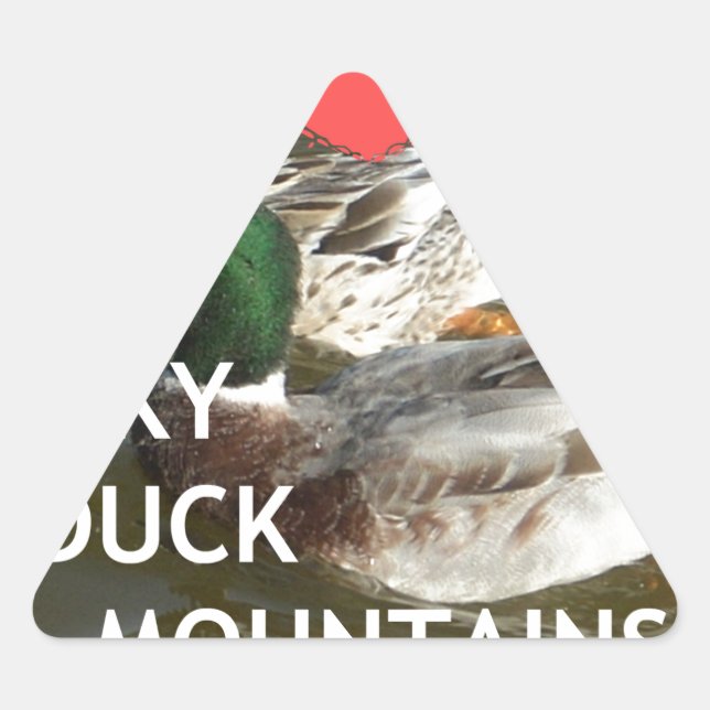 Ducky duck mountains. triangle sticker (Front)