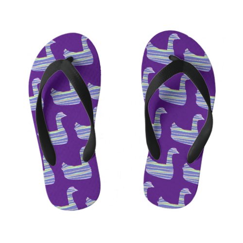 Ducky Duck Purple Kids Thong Flip Flops