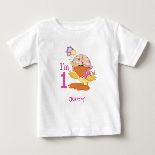Ducky Girl 1st Birthday Baby Bodysuit